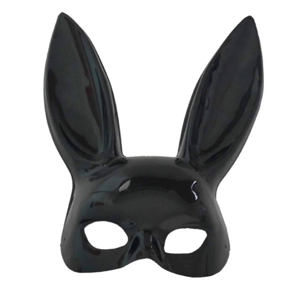Hot Women Girl Sexy Rabbit Ears Mask Cute Bunny Long Ears Bondage Mask Halloween Masquerade Party KTV Cosplay Costume Props  (11)