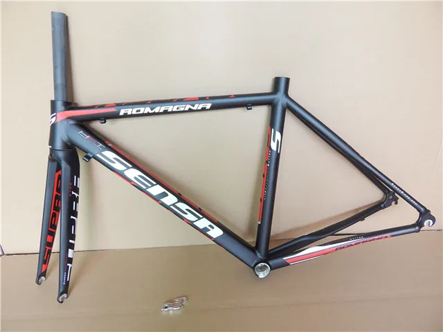 Best price at $196 Cheap Advanced road bike 700c frame aluminum alloy road car fork 700c 48 ultra-light road carbon fiber bike frame and fork