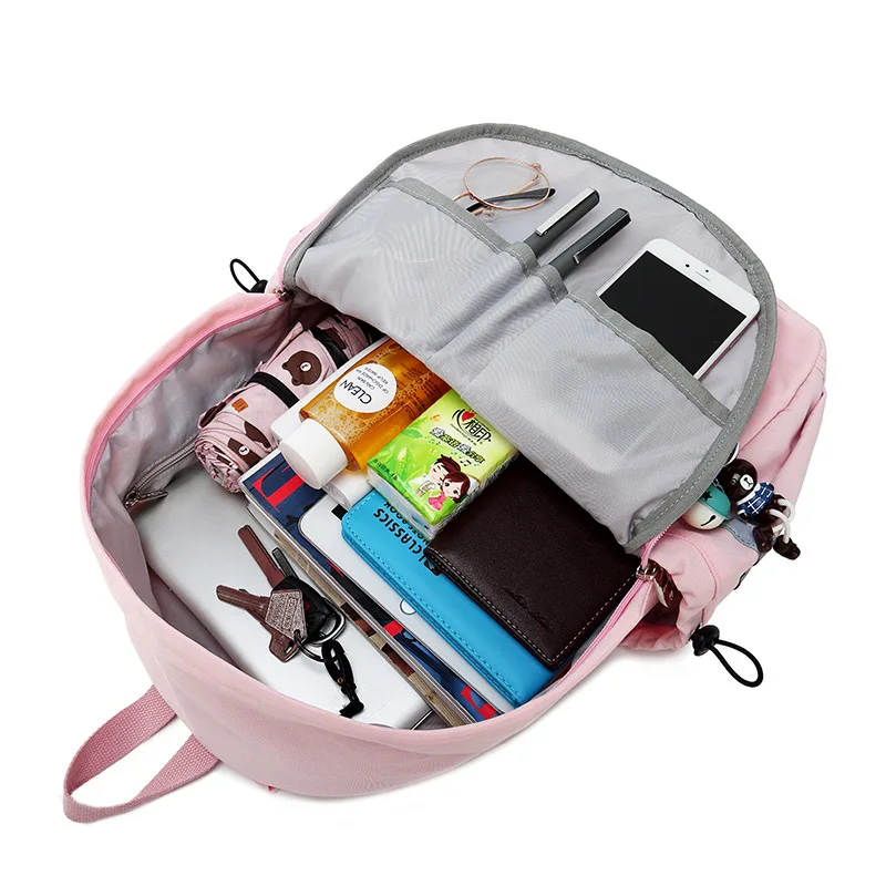 Повседневный Модный водонепроницаемый Женский USB рюкзак, Высокая Школьная Сумка, студенческие рюкзаки для девочек-подростков, вместительная ежедневная дорожная сумка