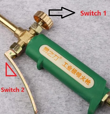 Газовый фонарь с двойным выключателем для сжиженного нефтяного газа, пистолет, дующий фонарь, газовый пистолет-распылитель, огнеметчик 50-2