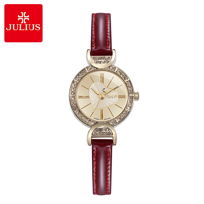 

Julius Ladies Fashion Quartz Watch Women Bracelet Clasp Casual Dress Leather Wristwatch Japan Quartz Birthday Gift JA-779
