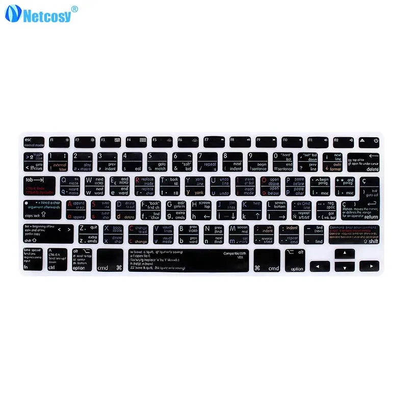 Netcosy испанская клавиатура для Macbook Pro A1278 Air 13 Steinberg Cubase Traktor VIM резиновая крышка - Цвет: VIM