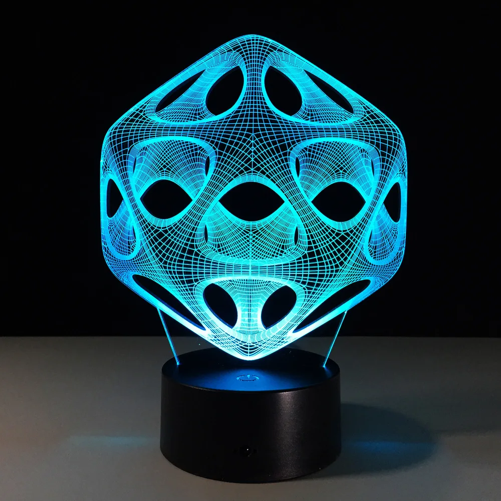 7 Color Change 3D LED Table Lamp Light USB Abstract Night light