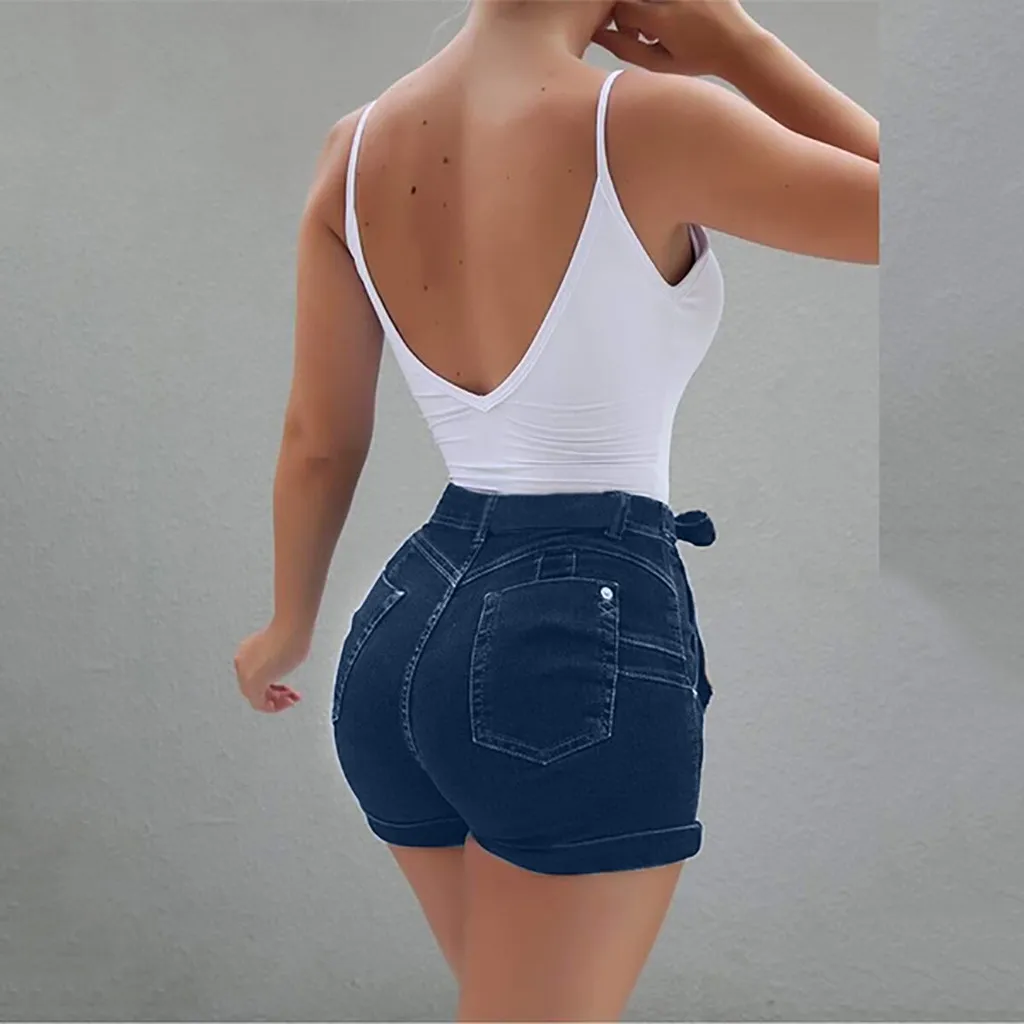 JAYCOSIN женская одежда шорты модель 3XL эластичные джинсовые с высокой талией