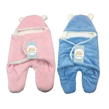 

Winter Baby Blanket Envelope Swaddle Wrap Coral Fleece Newborn Blanket Sleeper Infant Stroller Wrap Toddlers Baby Sleeping Bag