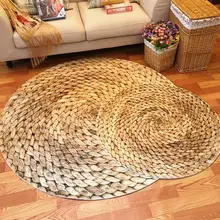 Японский 3D Печатный соломенный круглый коврик ковер детская комната Коврик для ванны коврик для спальни нескользящий 60*60 80*80 100*100 компьютерный коврик