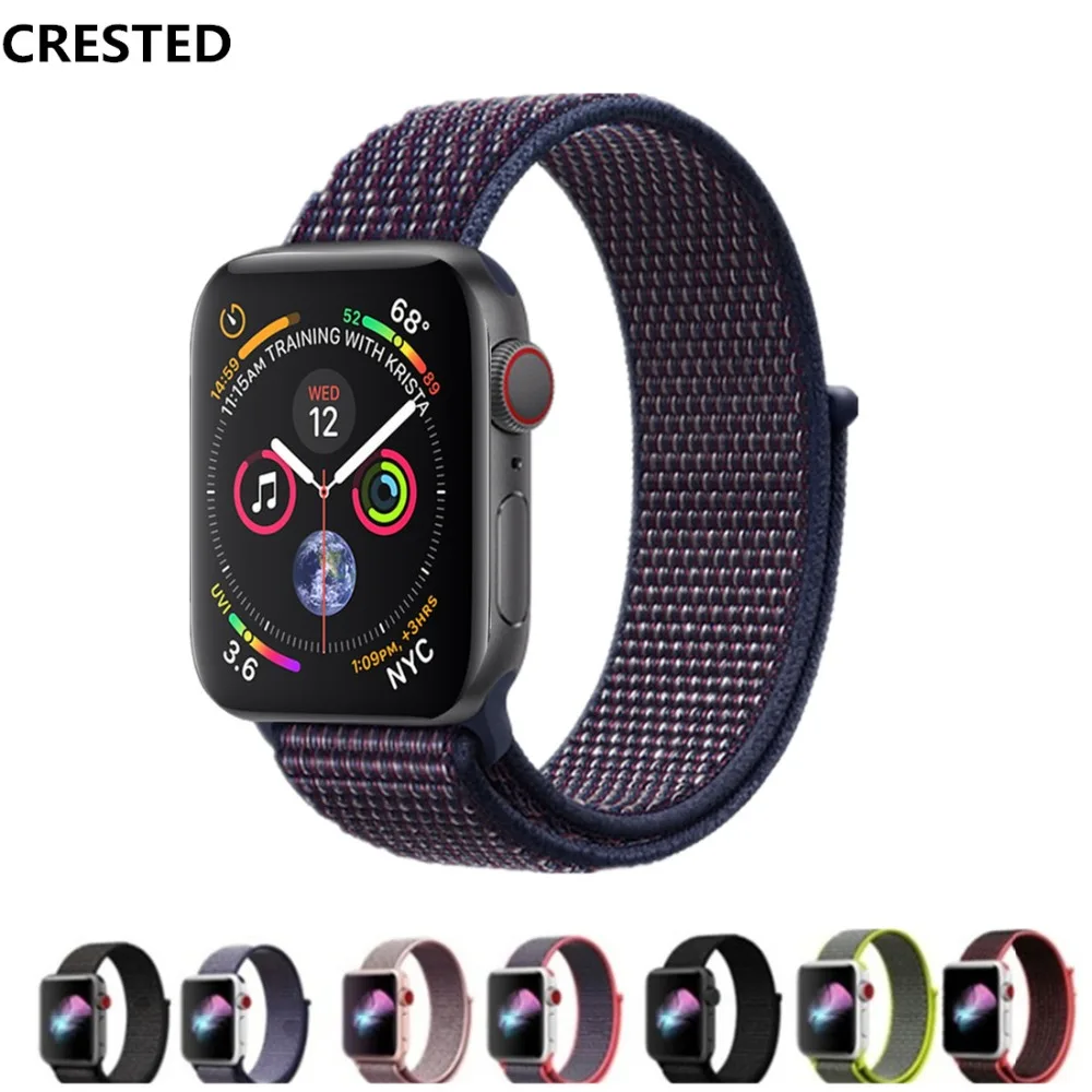 Спортивная петля для Apple Watch band series 4 мм 44 мм 40 мм тканый нейлоновый Iwatch 4 3 2 1 42/мм 38 мм дышащий браслет на запястье Легкий ремень