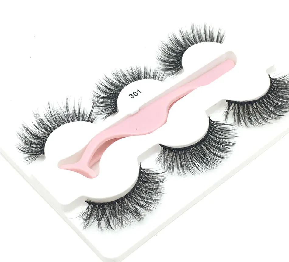 3 Pairs 3D Handmade Fake Eyelashes Natural Long Thick Makeup False Eyelashes Cross Eye Lashes Faux Cils for Makeup Tools