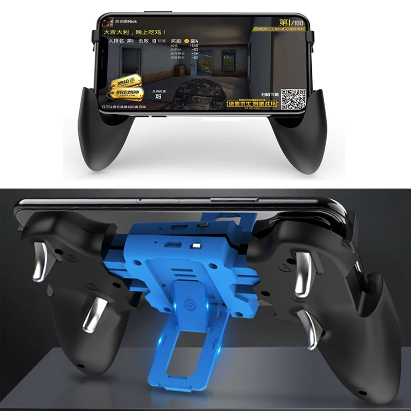 

Bluetooth 4.0 Gamepad Handle Controller for iPhone With Phone Holder PUBG Games Joystick Game Pad Built-in 180mAh Battery