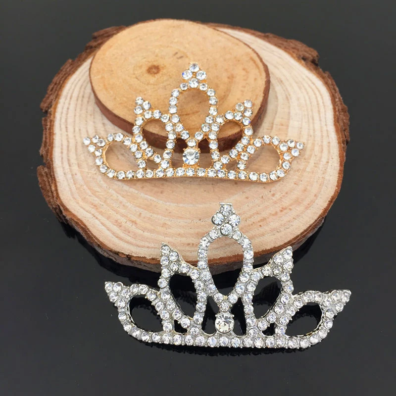 

DIY Metal Clear Decorative Rhinestone Buttons Alloy Crystal buckle Flatback Crown/Tiara For Wedding Brooches