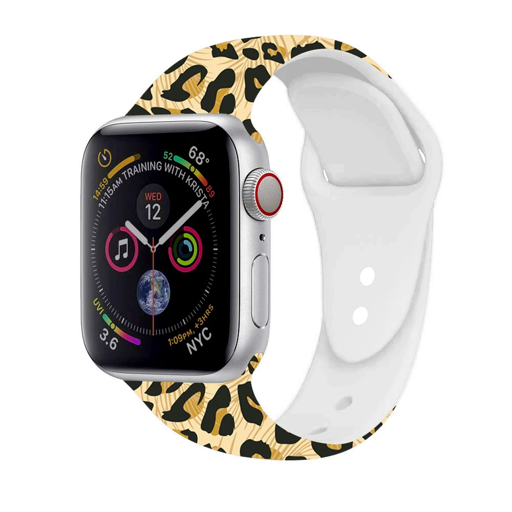 Мягкий силиконовый ремешок для apple watch series 5, 4, 3, 2, 1, iWatch, браслет для apple watch 38 мм, 42 мм, 40 мм, 44 мм, спортивный ремешок