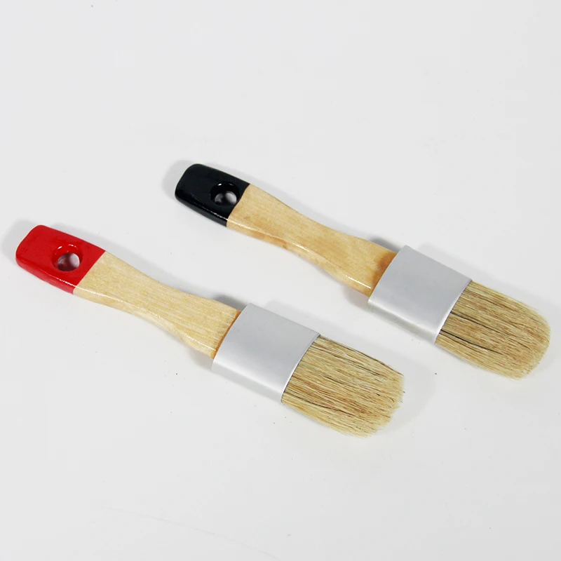 

2PC Red BlackTail Wooden Handle Chalk Paint Hand tool set Pointed Brush Bristle Chalk Oil Painting Wax Brush Artist Art Supplies