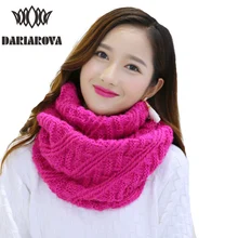 DARIAROVA Tube Scarf For Women Winter Warm Knitted Scarves Collar Cachecol Twill Ring Crochet Infinity Scarf Loop Unisex Scarves