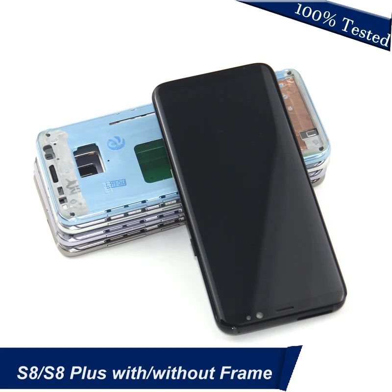 S8 S8plus экран дисплея для Samsung Galaxy S8 замена экрана преобразователь изображений для сенсорного дигитайзера в сборе G950F G955+ рамка