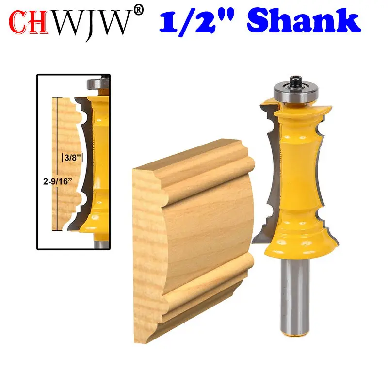 

1pc 1/2" Shank Mitered Door Molding & Chair Rail Router Bit - Line knife Door knife Tenon Cutter for Woodworking Tools