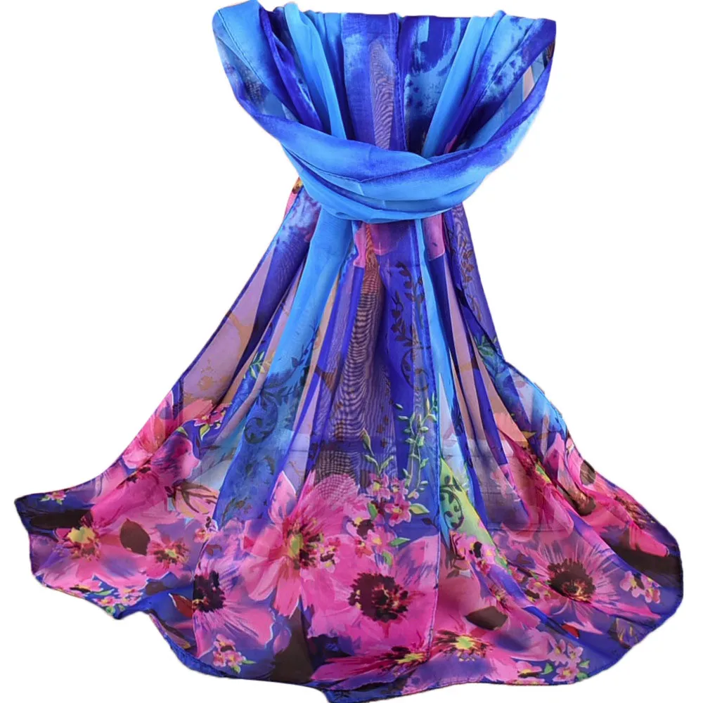 Зимняя распродажа товаров femme Шелковый chiffonfoulard женские шарфы для женщин дамская модная мягкая шаль с принтом длинный шарф 15 - Цвет: B