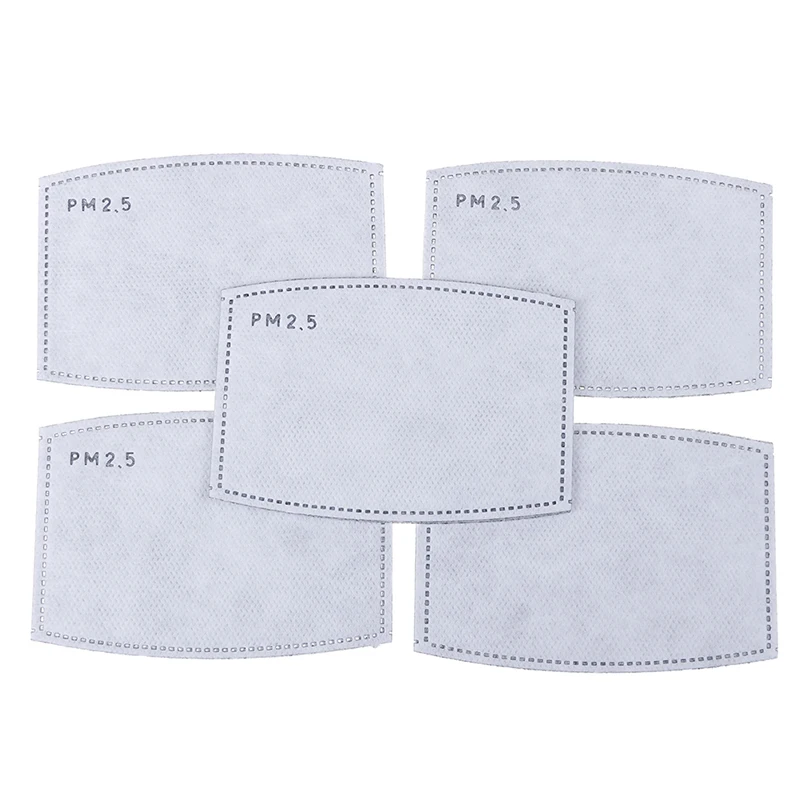 20 pc filtros reemplazables 5 capas máscaras Anti Filtro de carbono activado eficiente PM2.5 Anti niebla boca mufla a prueba de polvo filtro