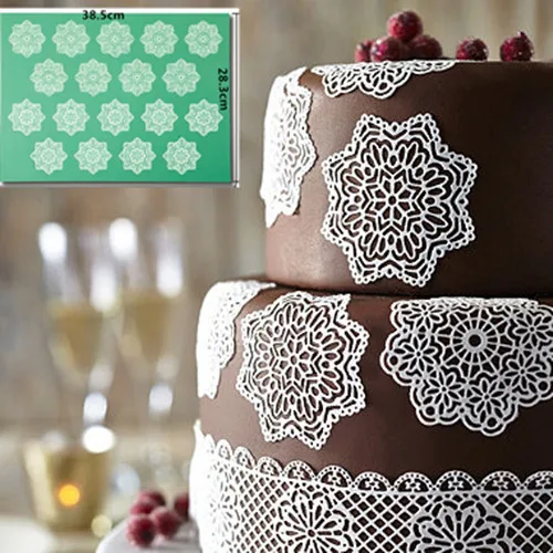 Fondant Silicone Cake Mold Lakeland Icing Lace Mat Flower Wedding Cake