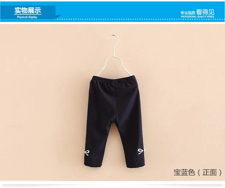 2018 Baby Kids Children Cotton Princess Cute Pretty Bow Print Pearl Knee Length Basic Capri Little Girls Leggings Summer (1)