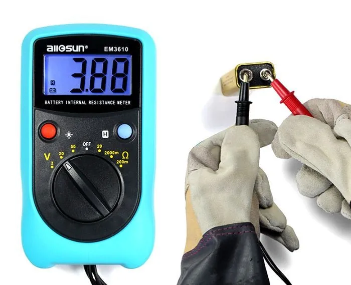 ALL SUN EM3610 Battery Internal Resistance Meter Battery Voltage Temperature Coefficient Automotive Tester