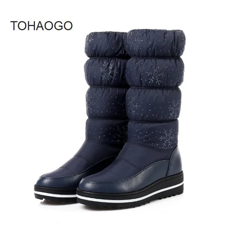 

Down boots winter new Medium tube cotton boots big size 40-44 simple Keep warm snow boots women boots damski boty bottes femmes