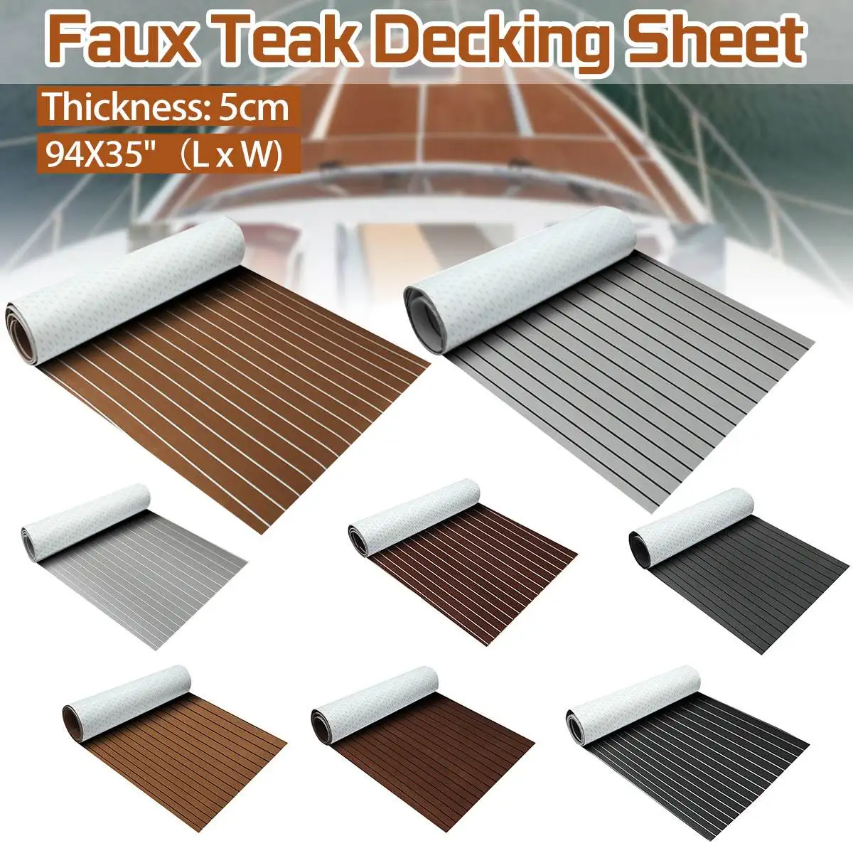 Estilos Auto-adesivo Espuma Teca Decking Eva Marinho Flooring Falso Barco Folha Acessórios Marinhos 8 900x2000x5mm 6 Equip. marít.