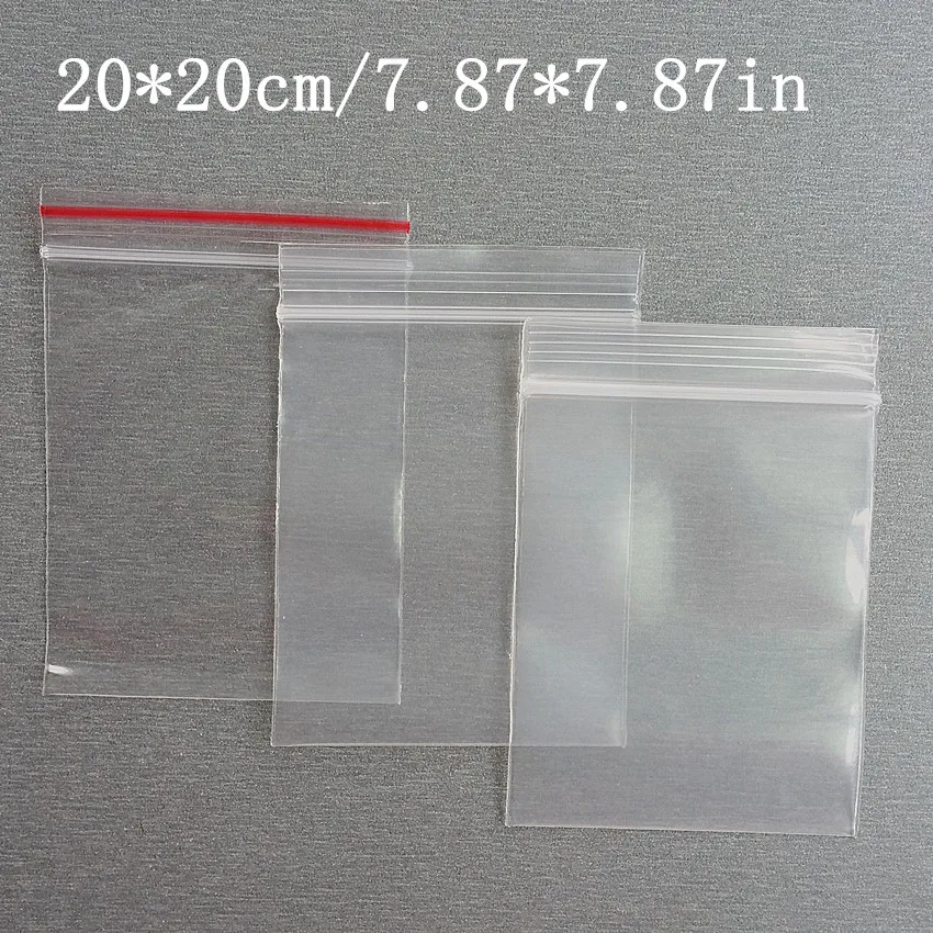 2 вида толщиной 20x20 см Самоуплотняющаяся молния Ziplock Пластик посылка Reclosable Клип Сеть Бакалея упаковка сумки 500 шт