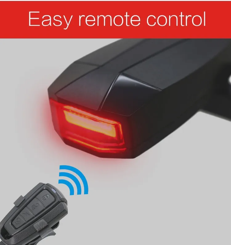 Wireless Electric Cycling Bell light Bicycle Alarm Light Cycling Taillight horn LED Anti-theft Remote bike Accessories