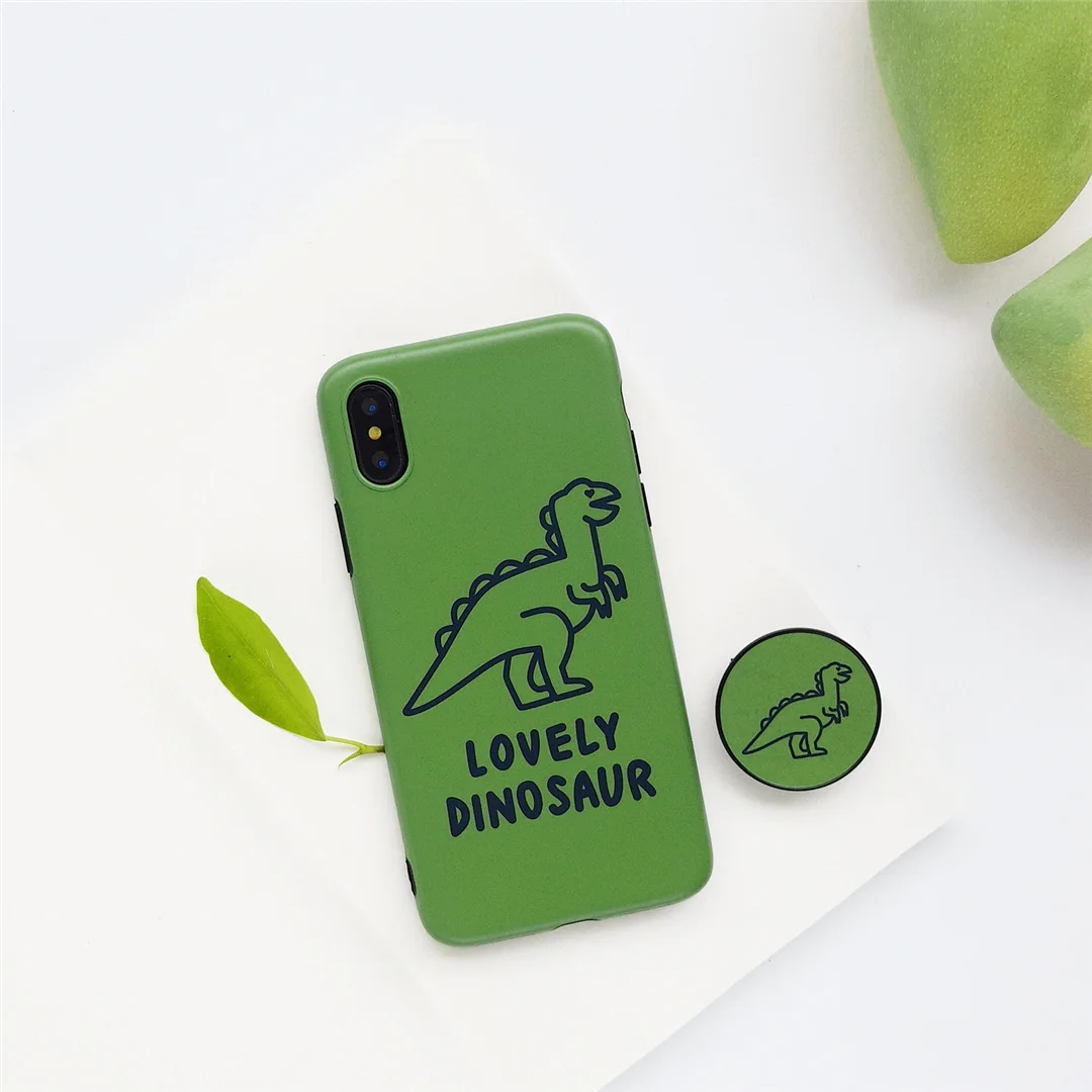 Glam Mobile Shell Летний зеленый милый мультяшный динозавр чехол для iPhone X XS MAX XR 6 S 7 8 Plus