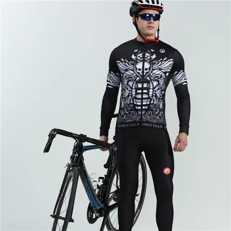 winter men cycling suit long sleeve fleece bike clothing Hot Wool bike clothes go pro team triathlon suit bicicleta ciclismo
