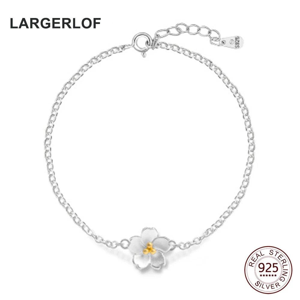 

LARGERLOF Charm Bracelets 925 Sterling Silver Woman Fine Jewelry Silver 925 Bracelet BR50006
