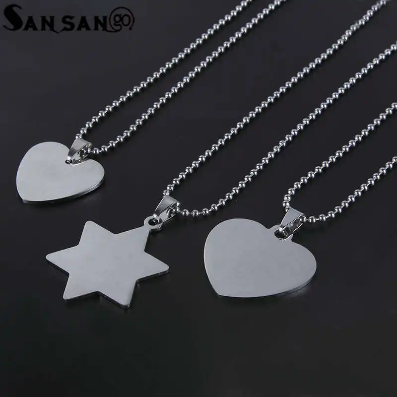 

Multi-style Army Style Silver Tone Polished Dog Tag Pendant Necklace Polished Stainless Steel Bead Chain Necklace For Woman