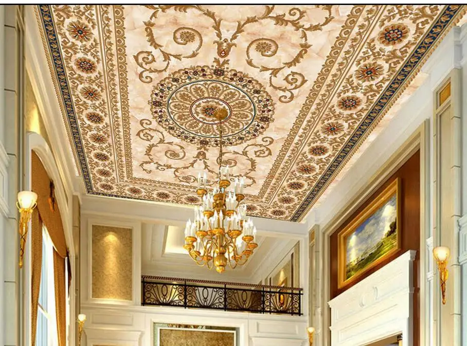 Wallpapers for living room ceiling non woven customize size 3d mural