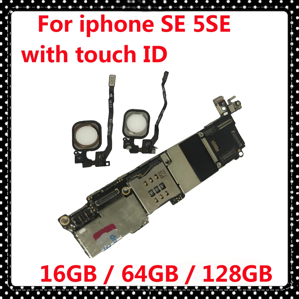 

Original Phone Circuits for iphone SE unlocked mainboard with / NO touch ID 16GB 32GB 64GB Free iCloud motherboard IOS system