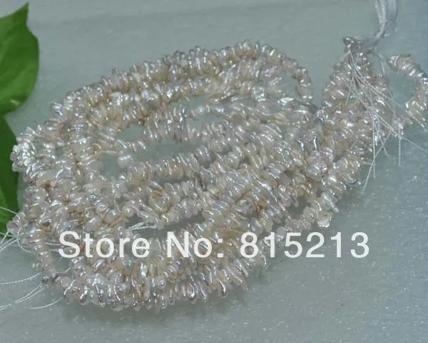 

wb 00136 Natural white 5strs AA+4-6mm luster Reborn Keshi pearls