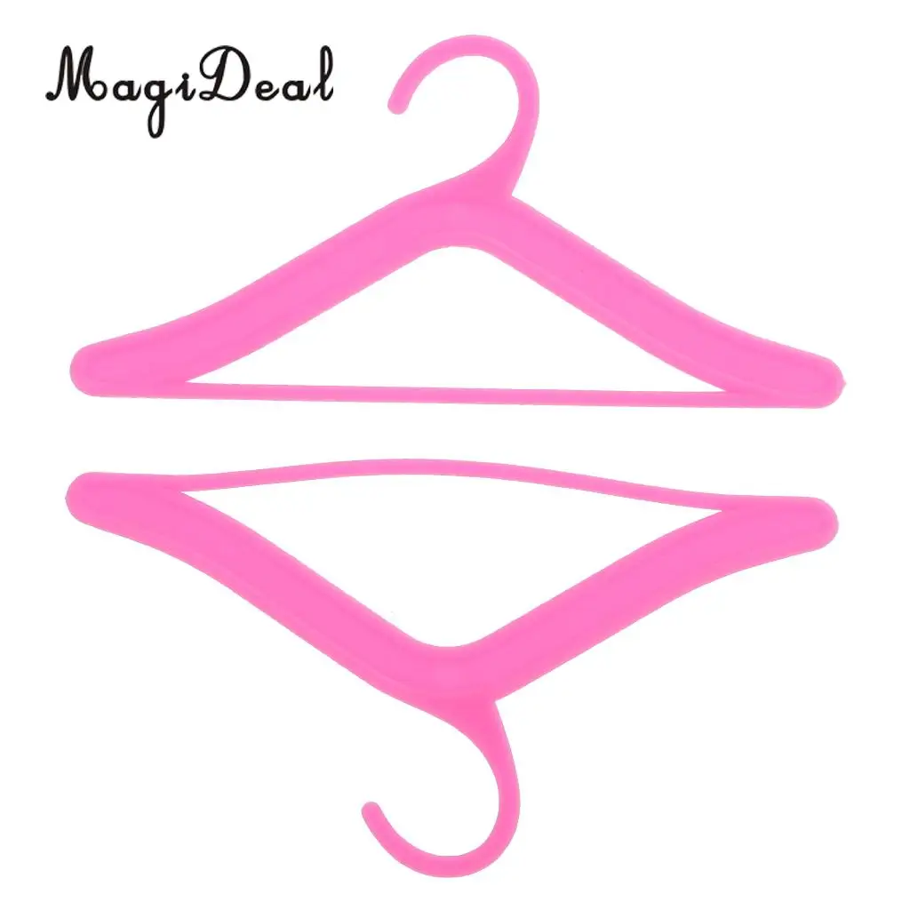 MagiDeal Cute 20Pcs/Lot Plastic 7.2cm Doll Clothes Hangers for Hanging Dolls Cloth Dress Skirts Pants Collection Accessories