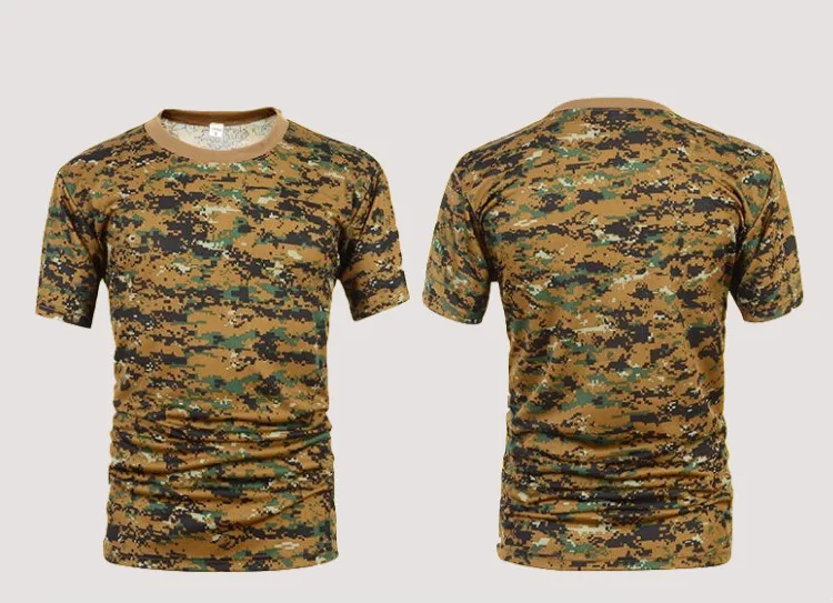 Лето Открытый камуфляж с коротким рукавом мужская футболка Поклонники военного стиля футболка мужская с коротким рукавом камуфляж футболка