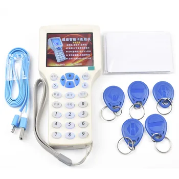 

Chinese Super Handheld Rfid NFC Card Copier Reader Writer with screen+5Pcs 125khz Writable tag+5Pcs 13.56mhz UID Changeable Card