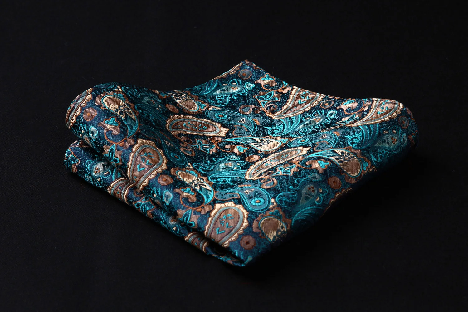  Pocket Square Classic Party Wedding BZP15QS3 Blue Green Paisley Men Silk Self Bow Tie handkerchief 