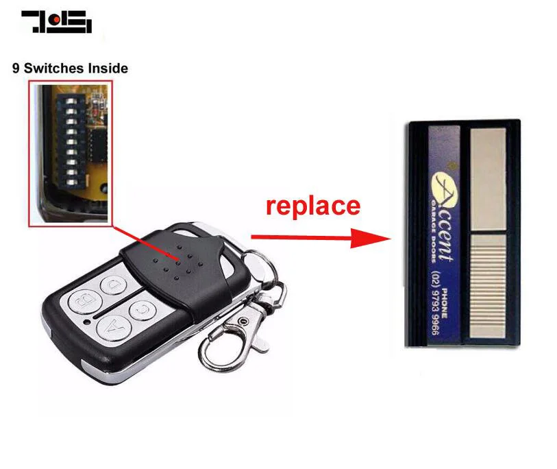 

Accent Garage Doors Black DUAL ACCESS REMOTE CONTROL Keyring size replacement
