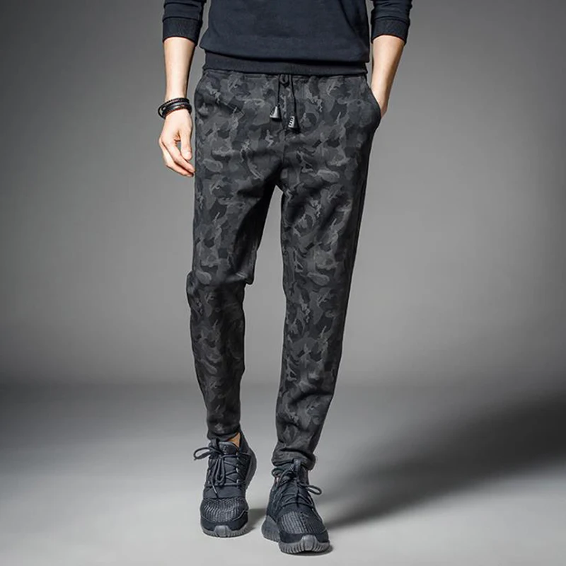 Мужские модные камуфляжные брюки повседневные брюки Jogger спортивные брюки черные M-5XL