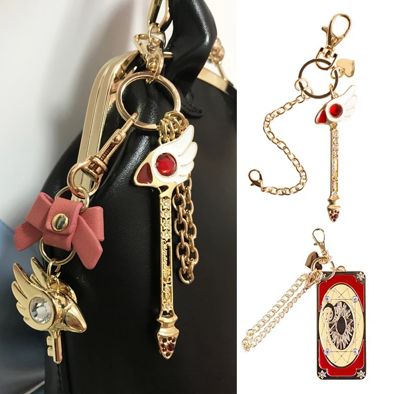 

Anime Cardcaptor Card Captor SAKURA Wand Keychains Key Chain Key Ring Collectible Bags Fob Charms Pendant Accessories Jewelry