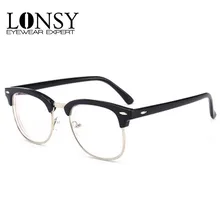 LONSY модные очки для близорукости для мужчин и женщин, Брендовые очки, оптические оправы для близорукости, черные очки для близорукости