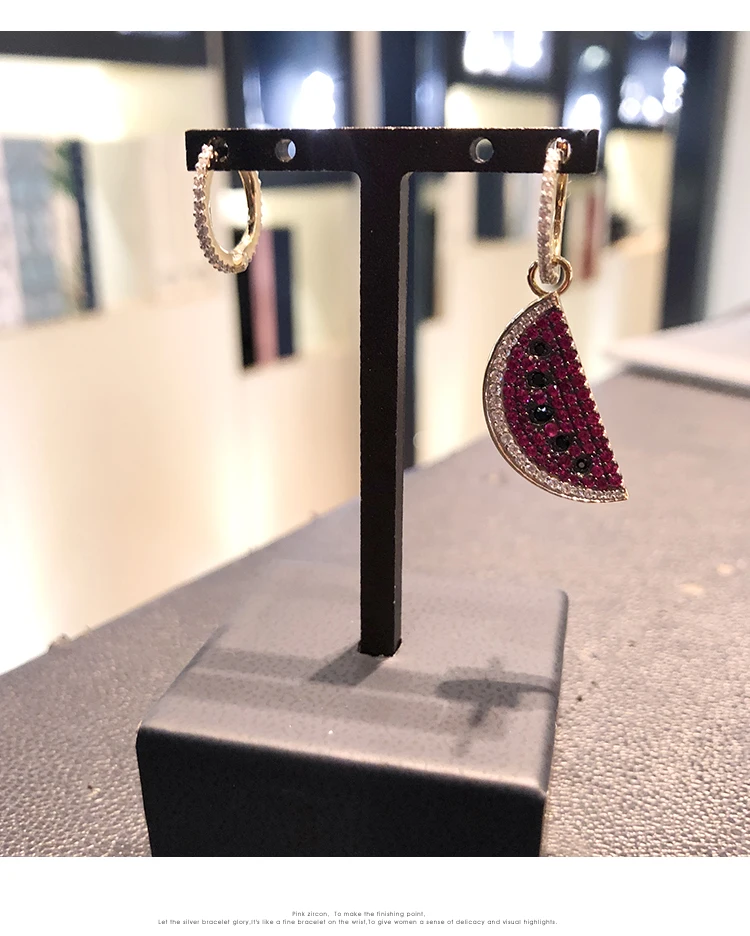 

zoziri Fashion Long Statement watermelon Earrings Fruit Series Slices Semicircle Drop Earrings For Women monaco brand Jewelry