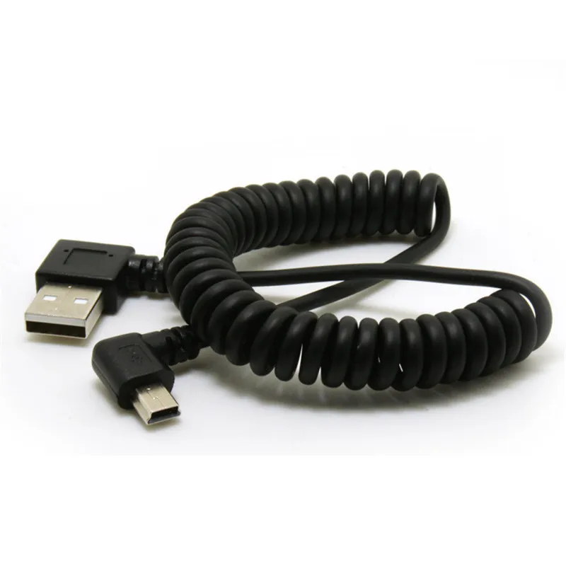 

90 degree double right elbow USB Mini data line left T port for MP3 hard disk camera car navigation data line charging line 100c