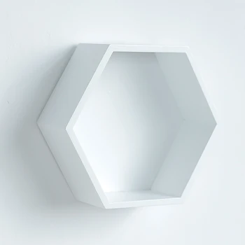 

Nordic Wood Hexagon Box Wall Shelf Nordic Style Wall Storage Shelf Rack Craft Storage Rack Room DIY Wall Decor Holder
