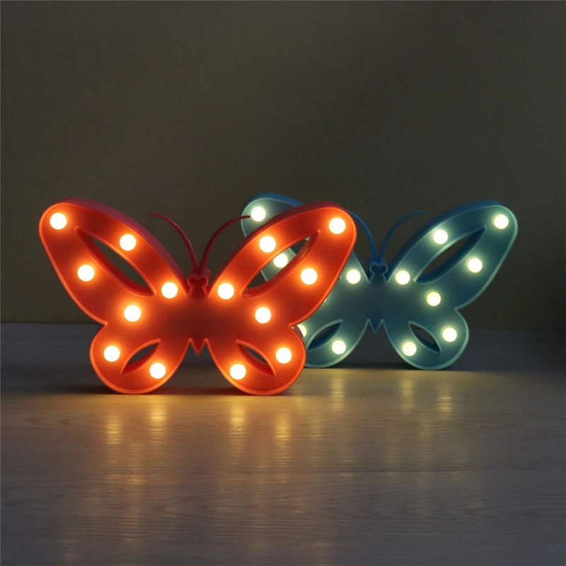 

Kawaii Butterfly wings 2Color Choose Switch Remote Controller Novel Decoration Atmosphere Wall Table Lamp Children Gift Birthday
