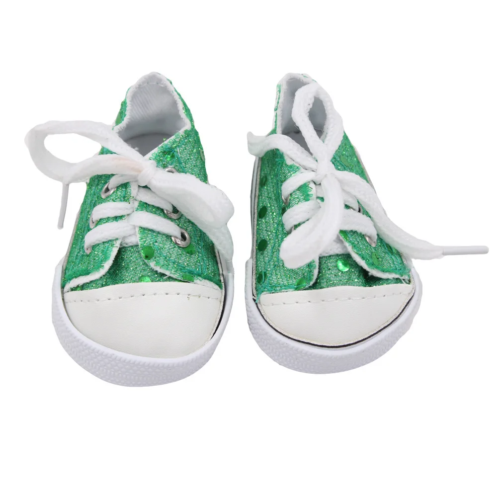 Hot Sale 18 inch Doll Shoes Canvas Lace Up Sneakers Shoes For 18 inch Our Generation American Dolls Accessories (8)