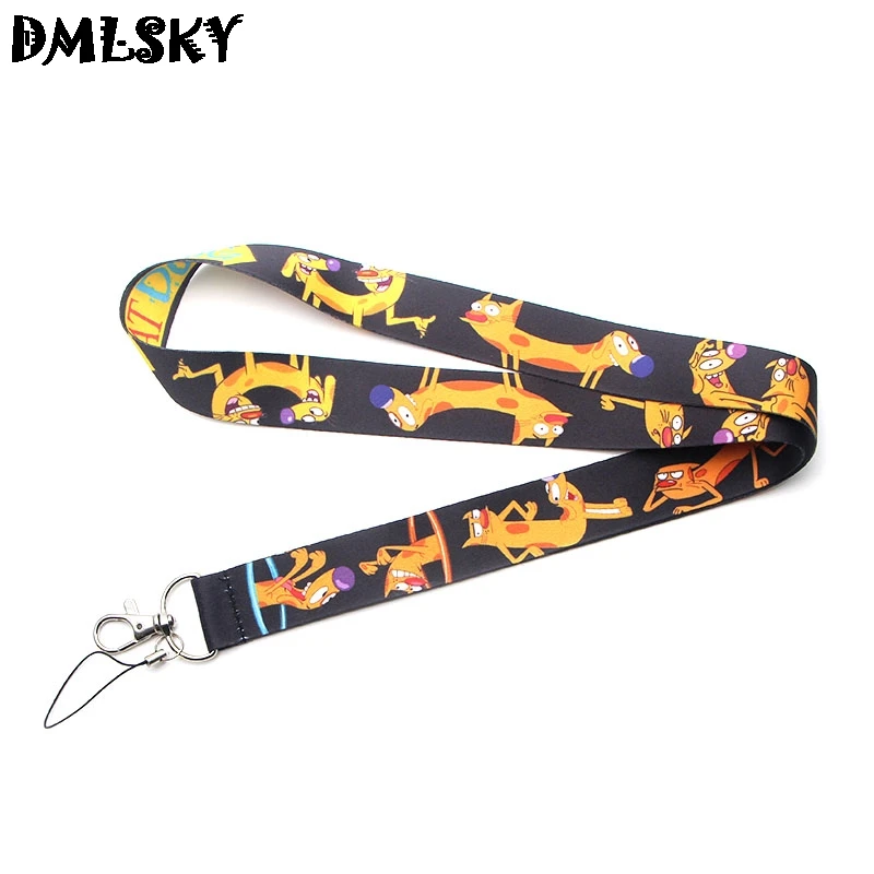 

DMLSKY Catdog Cartoon Lanyard Keychain for keys Badge ID Mobile Phone Key rings Women Neck Straps Accessories M3141