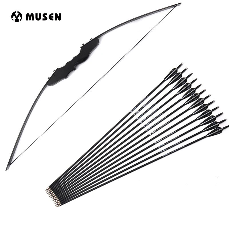 30/40lbs Recurve Bow with 12pcs Spine 500 Carbon Arrow fit Right Hand